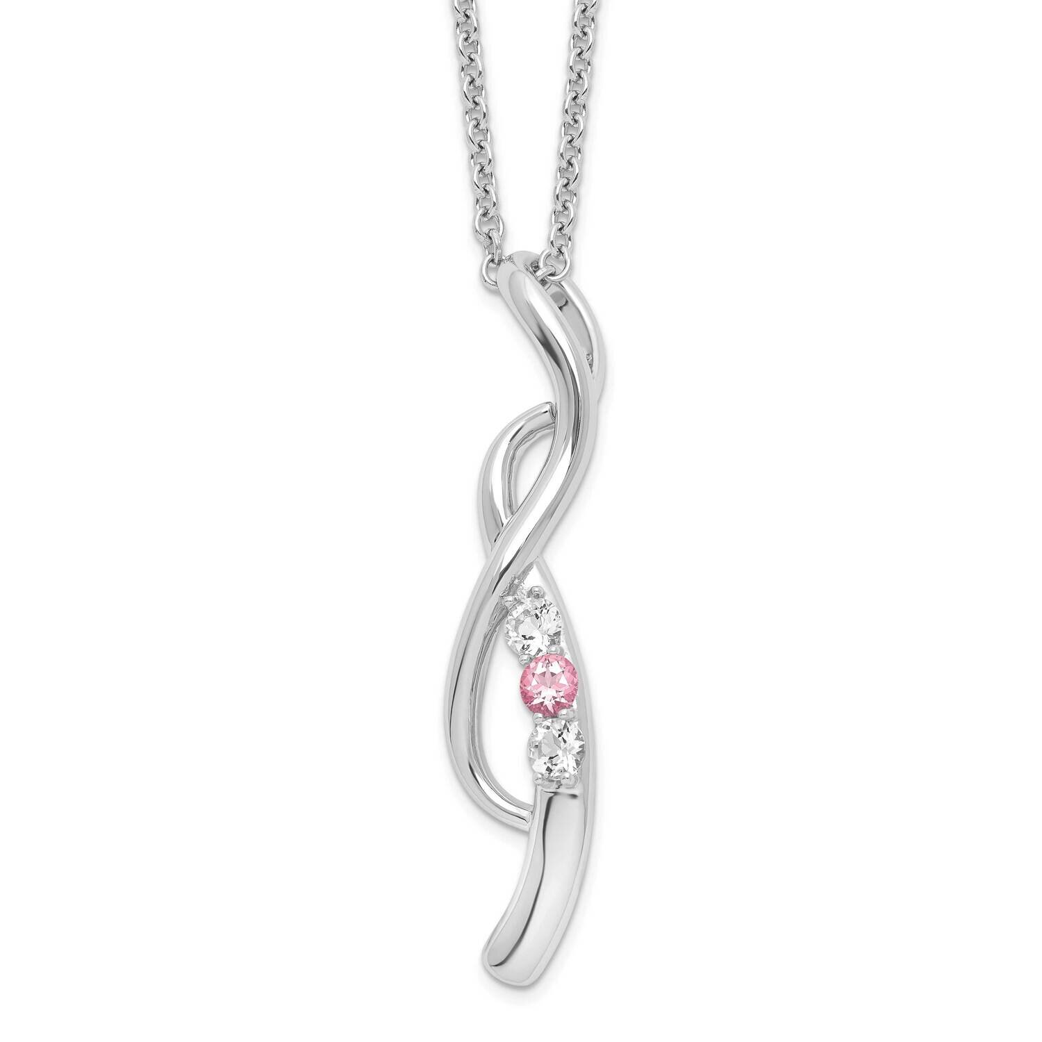 Survivor Clear Pink Swarovski Topaz Drop Of Faith Necklace 10k White Gold 10SV212W-16, MPN: SV212SS…