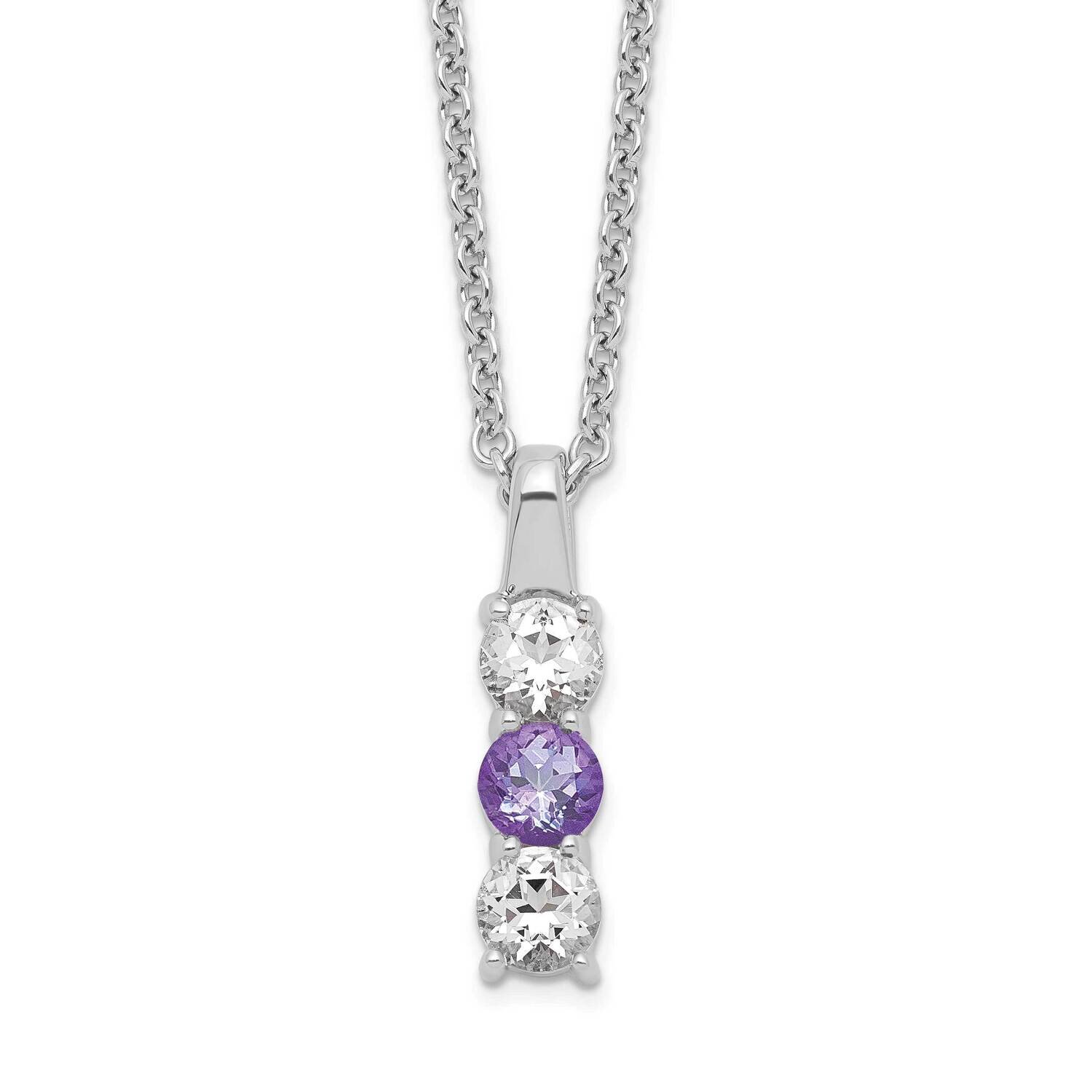 Survivor Clear &amp; Purple Swarovski Topaz Courage Necklace Sterling Silver SV224SSPU-16, MPN: SV224SS…