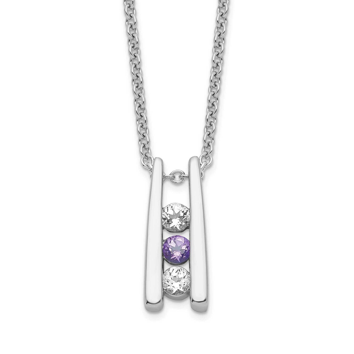 Survivor Clear Purple Swarovski Topaz Grateful Necklace 10k White Gold 10SV228WPU-16, MPN: SV228SSP…