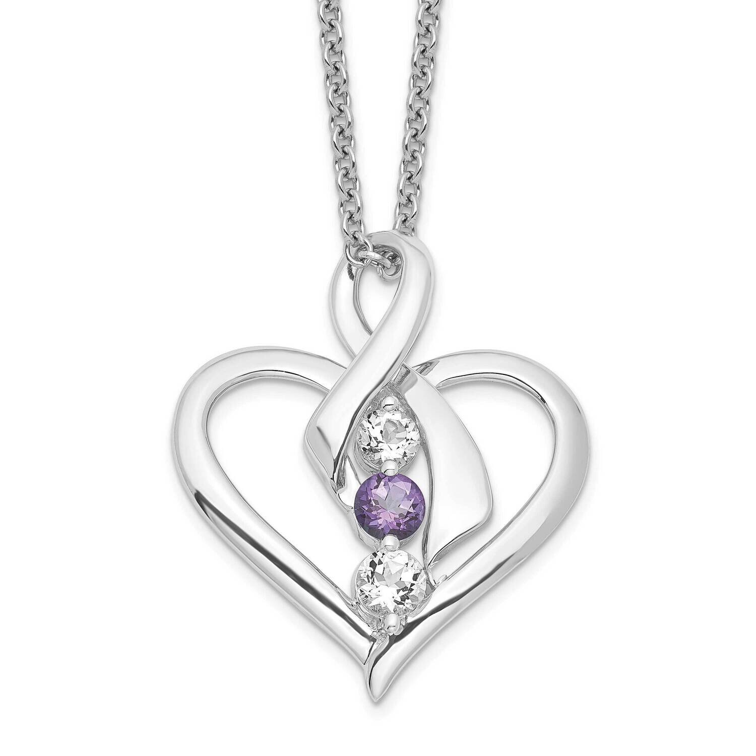 Survivor Clear Purple Swarovski Topaz Heather Necklace 10k White Gold 10SV231WPU-16, MPN: SV231SSPU…