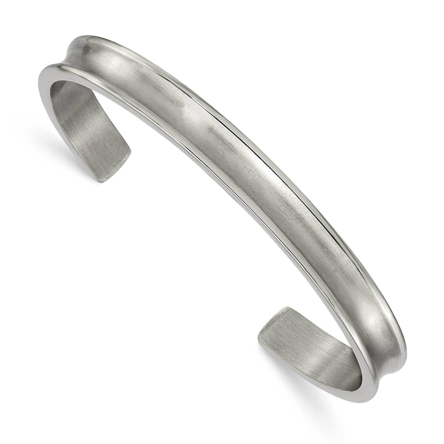 Brushed with Polished Edge 6.5mm Cuff Bangle Titanium TBB174, MPN: TBB174, 191101866081