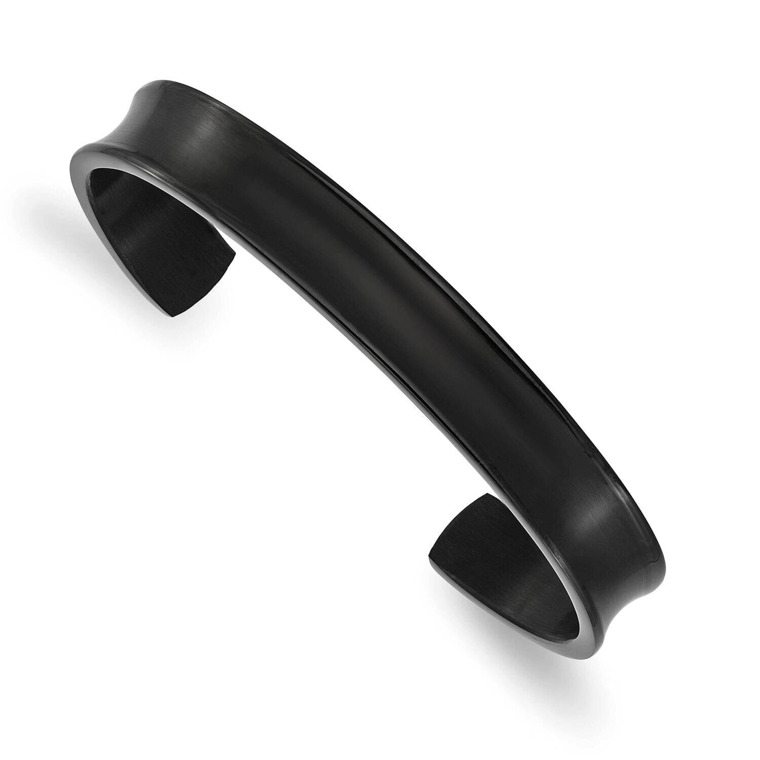 Brushed with Polished Edge Black Ip-Plated 10mm Cuff Bangle Titanium TBB175, MPN: TBB175, 191101866…