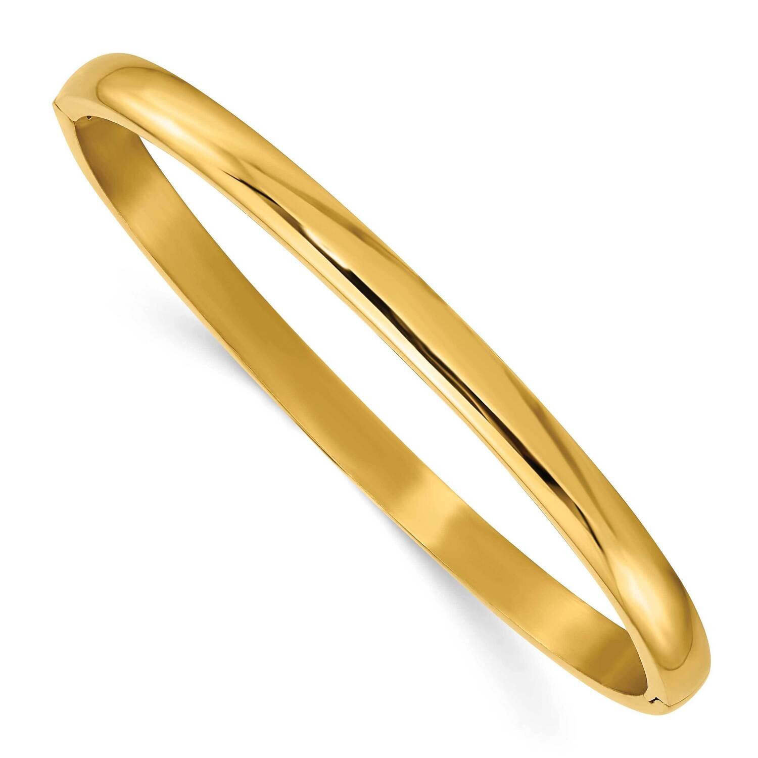 Polished Yellow Ip-Plated 5mm Hinged Bangle Titanium TBB177, MPN: TBB177, 191101866111