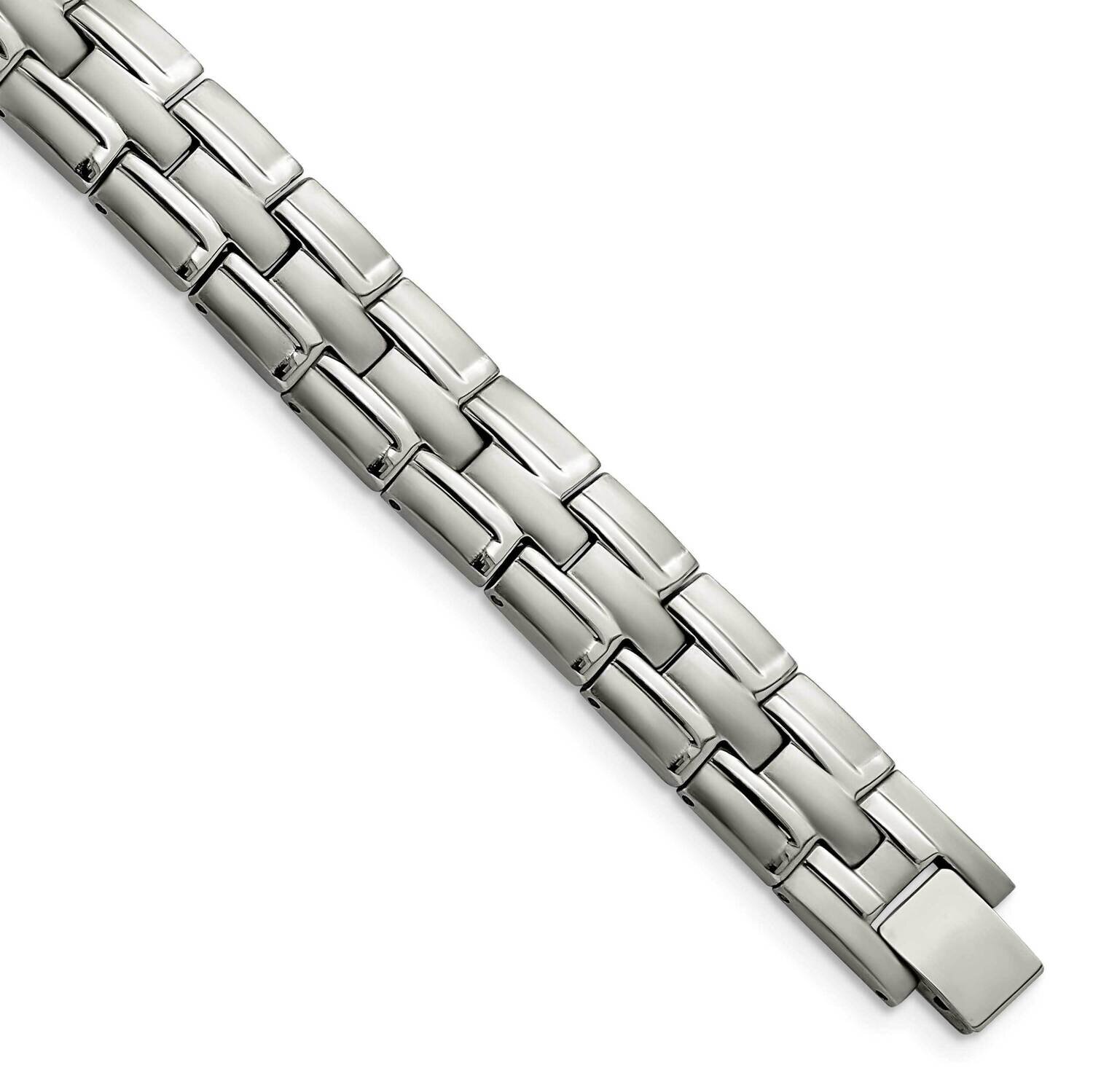 Brushed and Polished with Syn. Germanium 8.5 Inch Link Bracelet Titanium TBB2786-8.5, MPN: TBB2786-…
