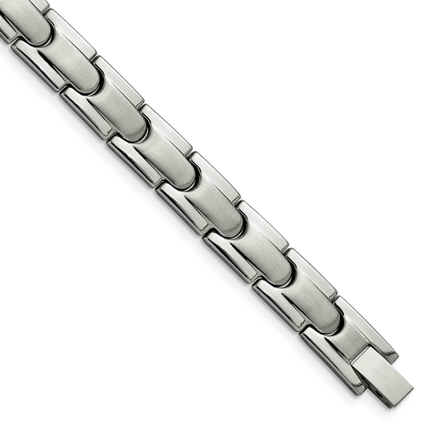 Brushed and Polished with Syn. Germanium 8.5 Inch Link Bracelet Titanium TBB2787-8.5, MPN: TBB2787-…