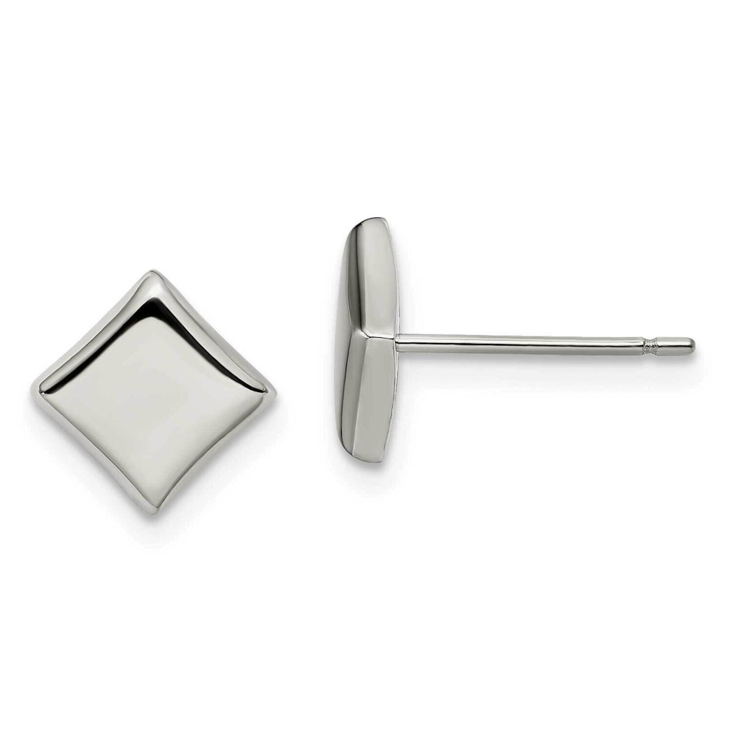 Polished 7mm Square Post Earrings Titanium TBE120, MPN: TBE120, 191101866234