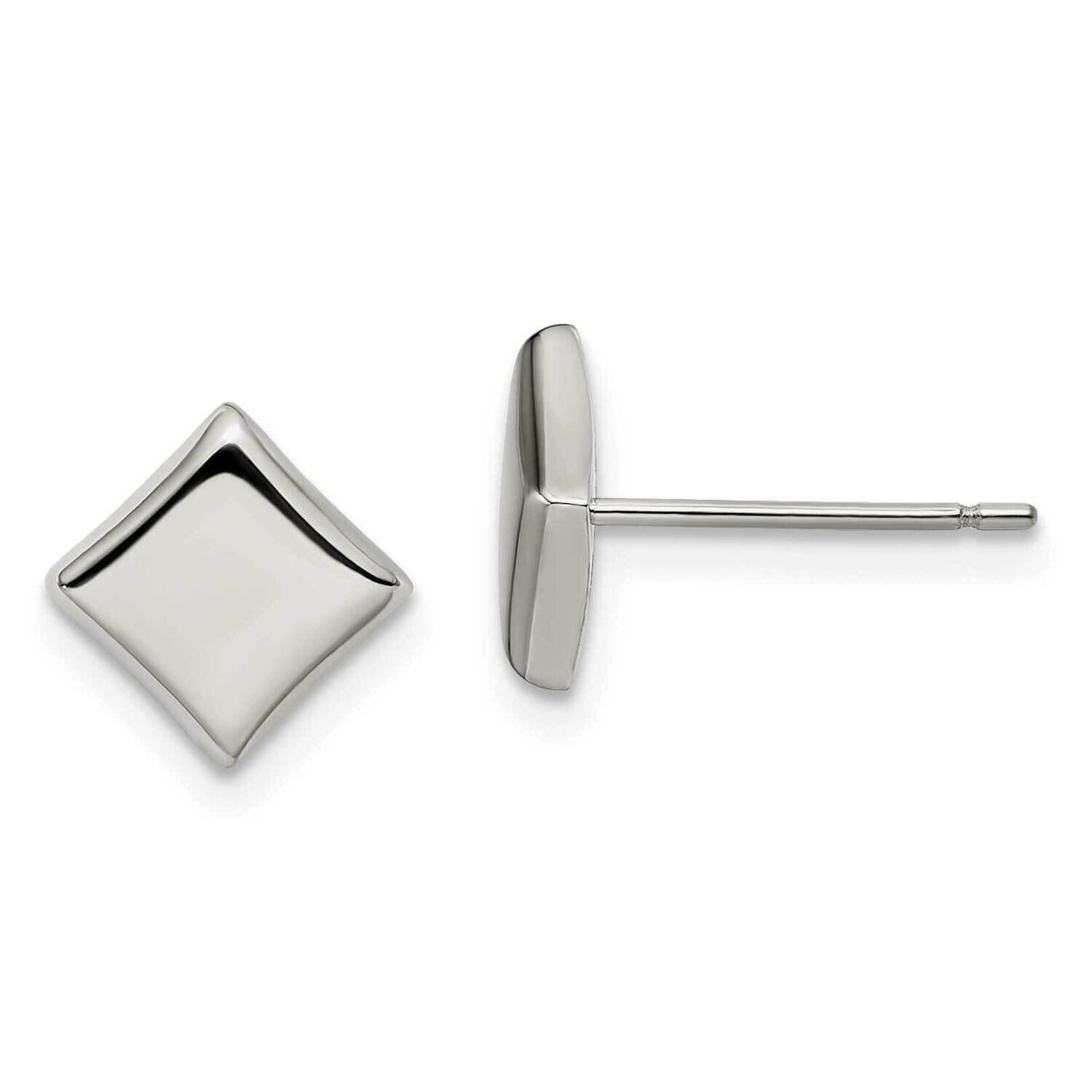 Polished 7mm Square Post Earrings Titanium TBE120