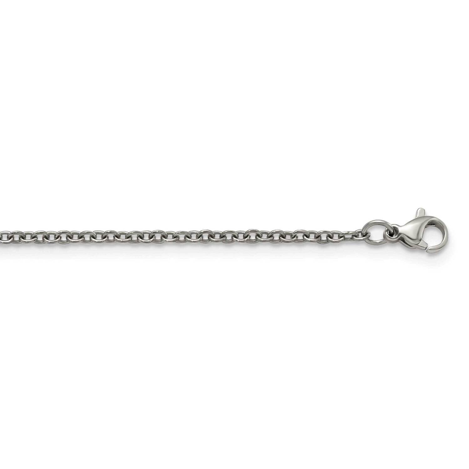 Polished 2.25mm 18 Inch Cable Chain Titanium TBN183-18