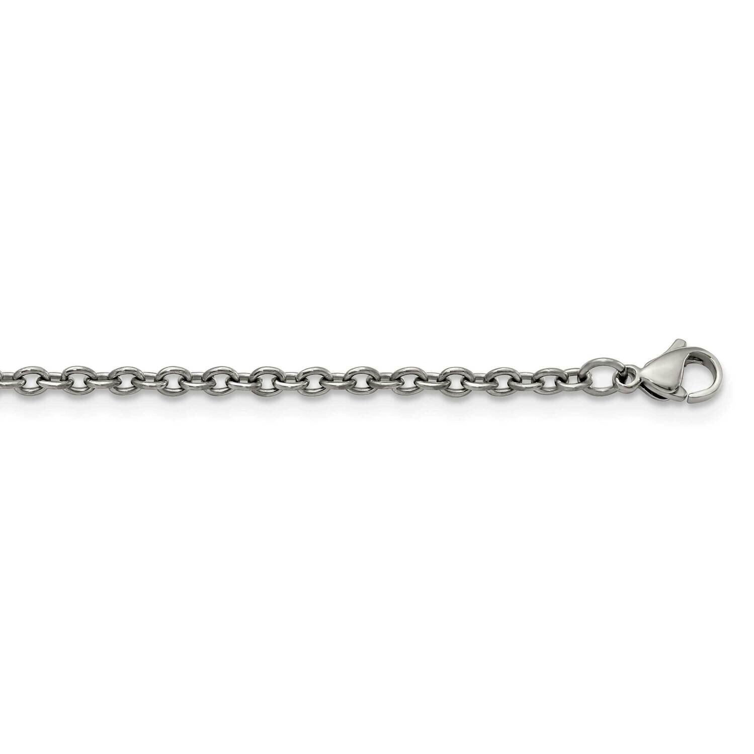 Polished 2.9mm 18 Inch Cable Chain Titanium TBN184-18