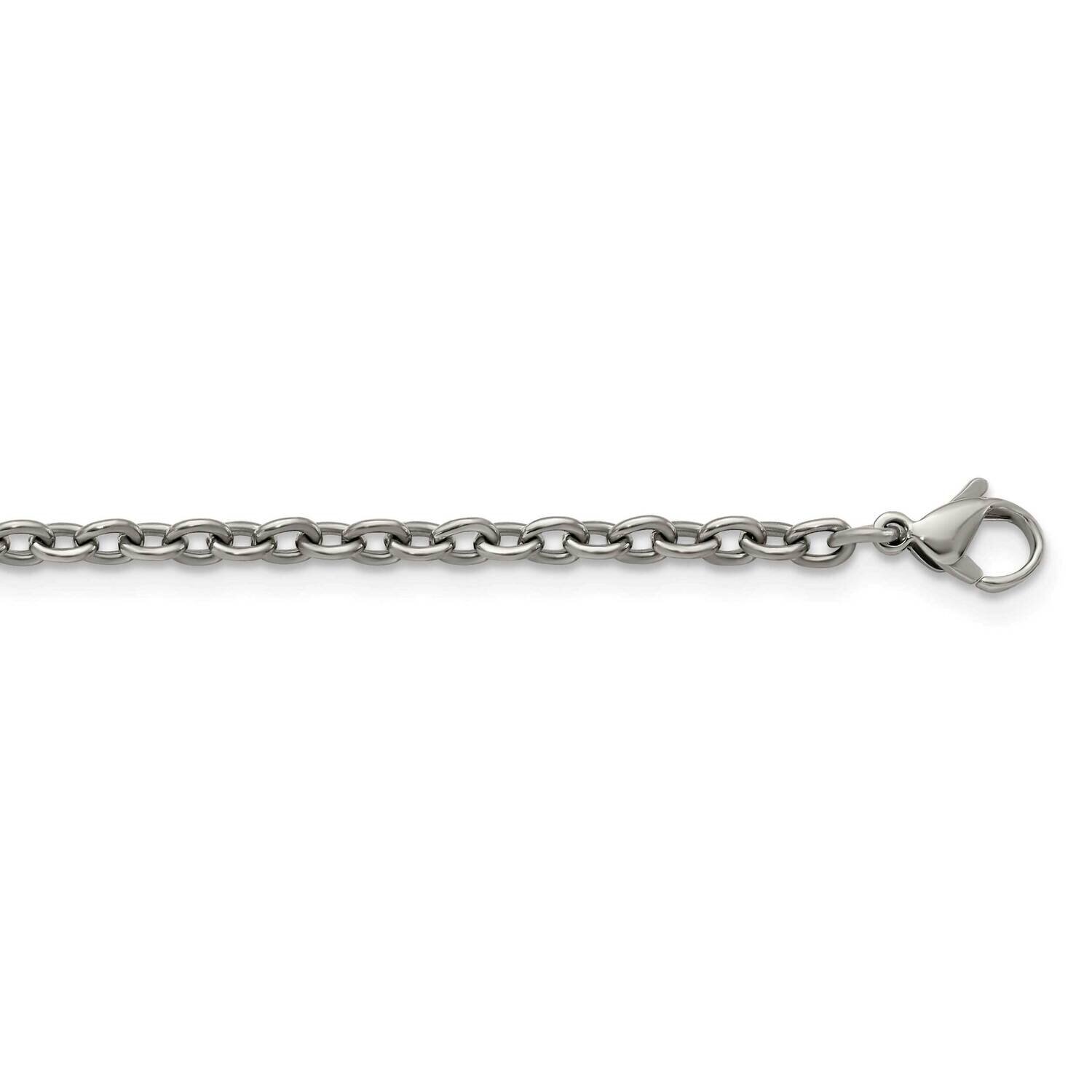 Polished 3.5mm 18 Inch Cable Chain Titanium TBN185-18