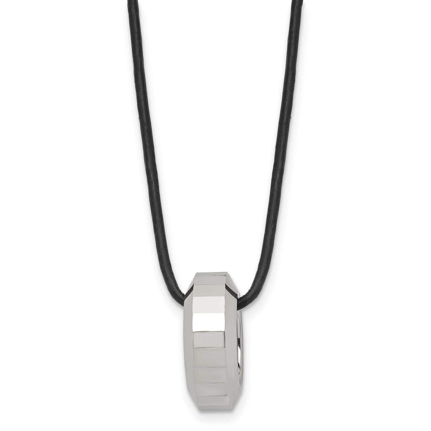 Polished Leather Cord Necklace Tungsten TUN110-18, MPN: TUN110-18, 883957894997