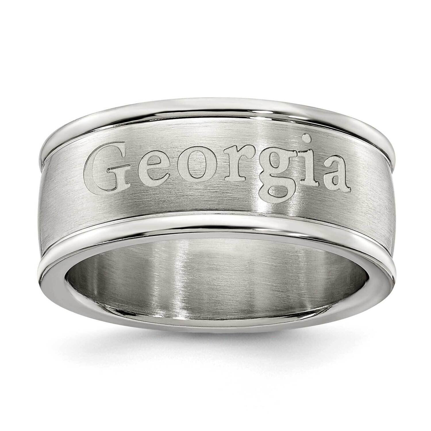 University Of Georgia Logo Band Ring Stainless Steel UGA335-SZ6