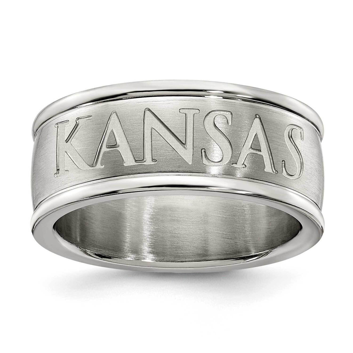 Uinv Of Kansas Logo Band Ring Stainless Steel UKS335-SZ6