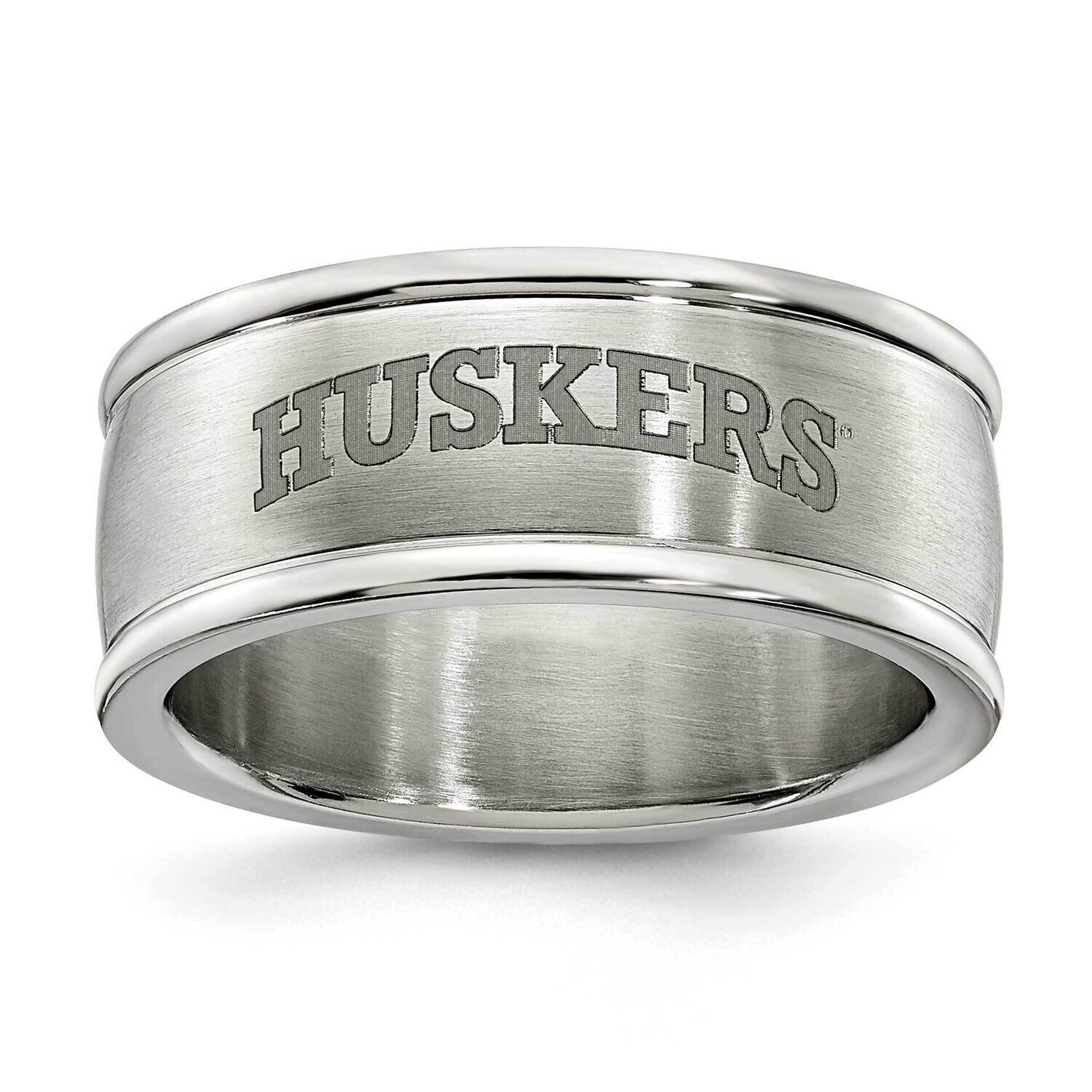 University Of Nebraska Logo Band Ring Stainless Steel UNE335-SZ6, MPN: UNE335, 191101034930
