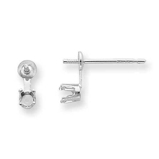 5.0mm Pearl Post with .02Ct. Diamond Accent Earring Mounting 14k White Gold WG2662-2, MPN: WG2662,