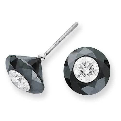 5.50Ct. Black and White Diamonds Stud Earrings AA Quality WNE550AA, MPN: WNE550AA, 191101488269