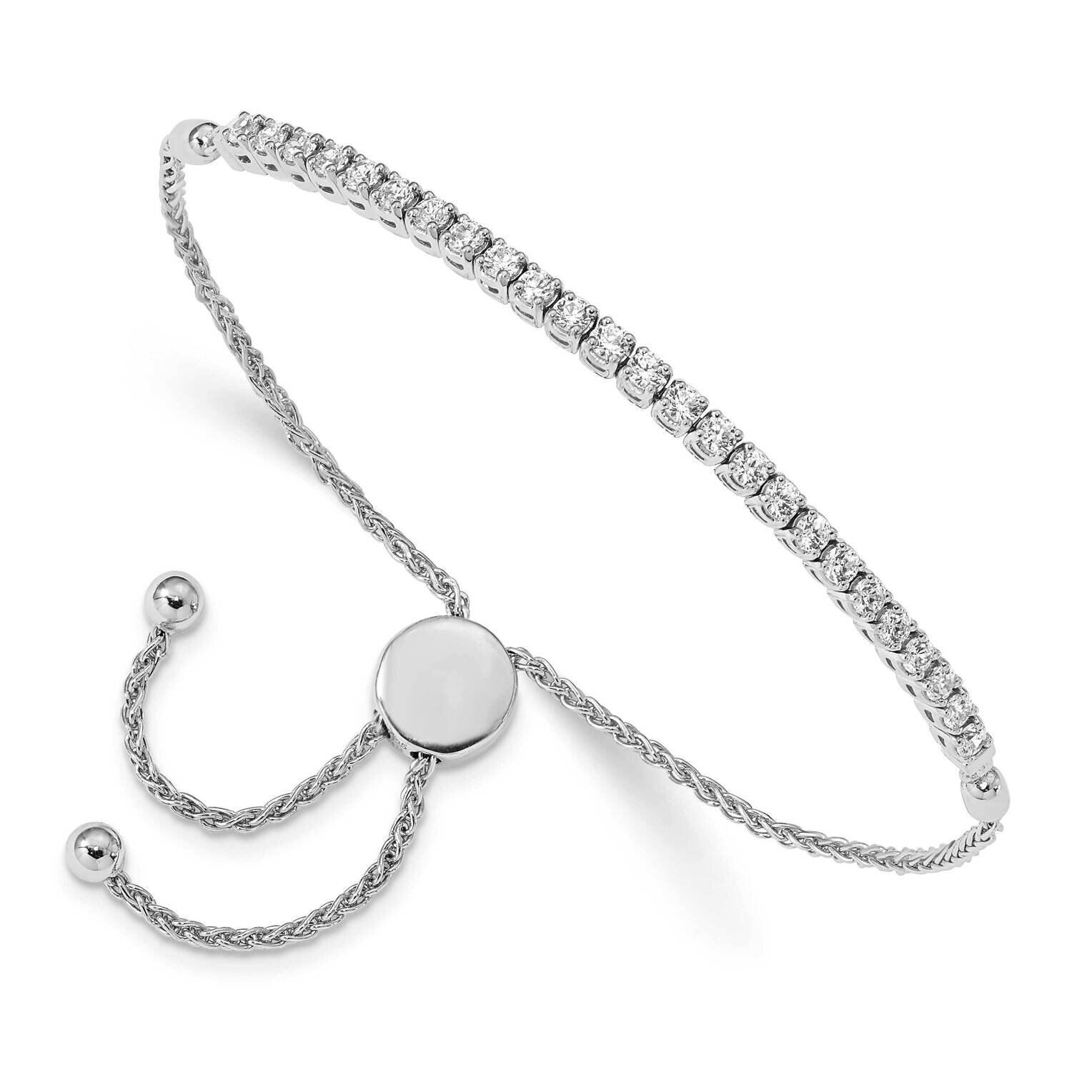 2.2mm Round Diamond 1.03Ct Adjustable Bracelet 14k White Gold X10026WA, MPN: X10026WAA, 883957046341