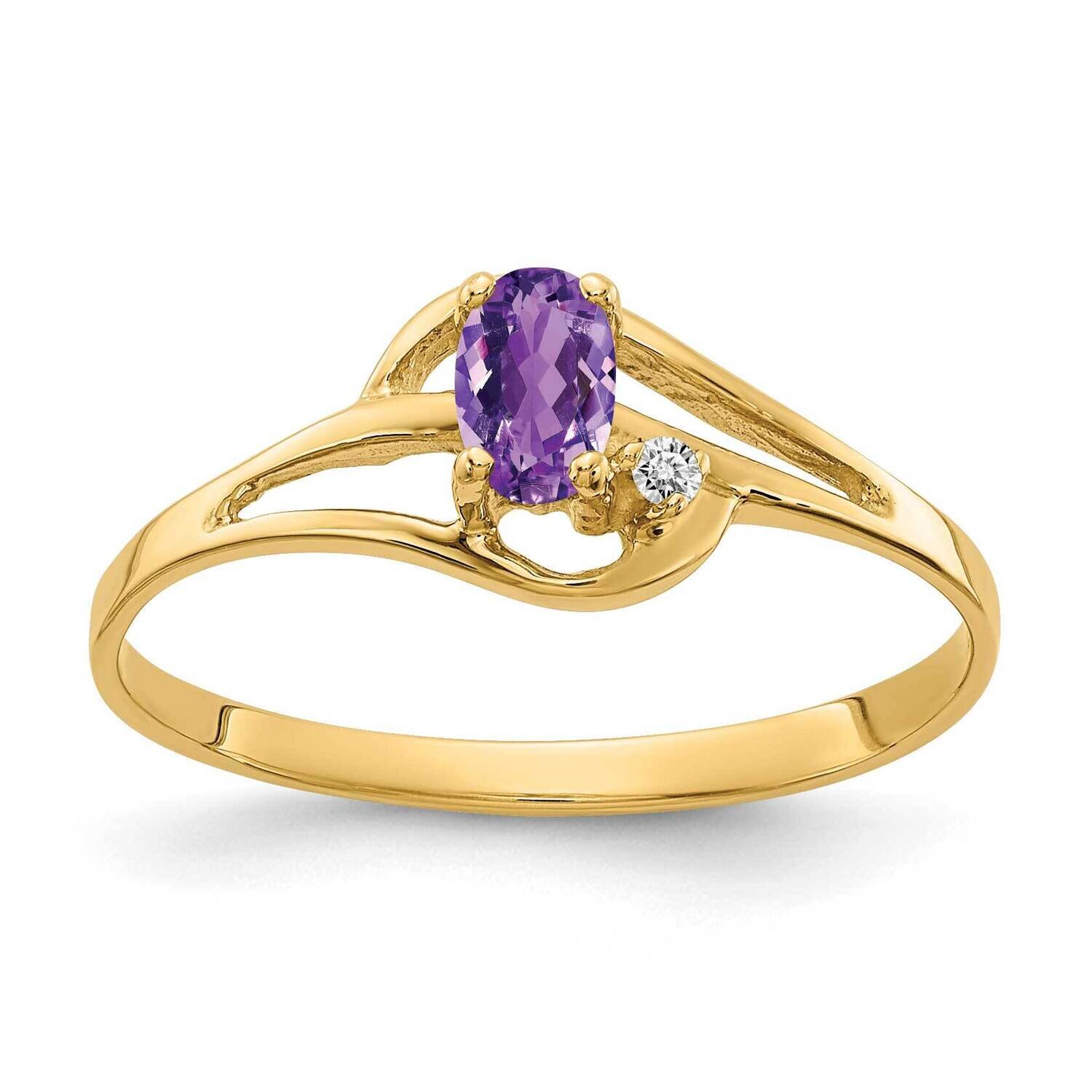 5x3mm Oval Amethyst Aaa Diamond Ring 14k Gold X9712AM/AAA, MPN: X9712AM_AA, 883957629148