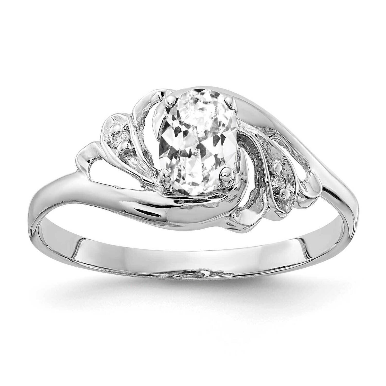 6x4mm Oval Cubic Zirconia Aa Diamond Ring 14k White Gold X9717CZ/AA, MPN: X9717CZ_AA, 883957645049