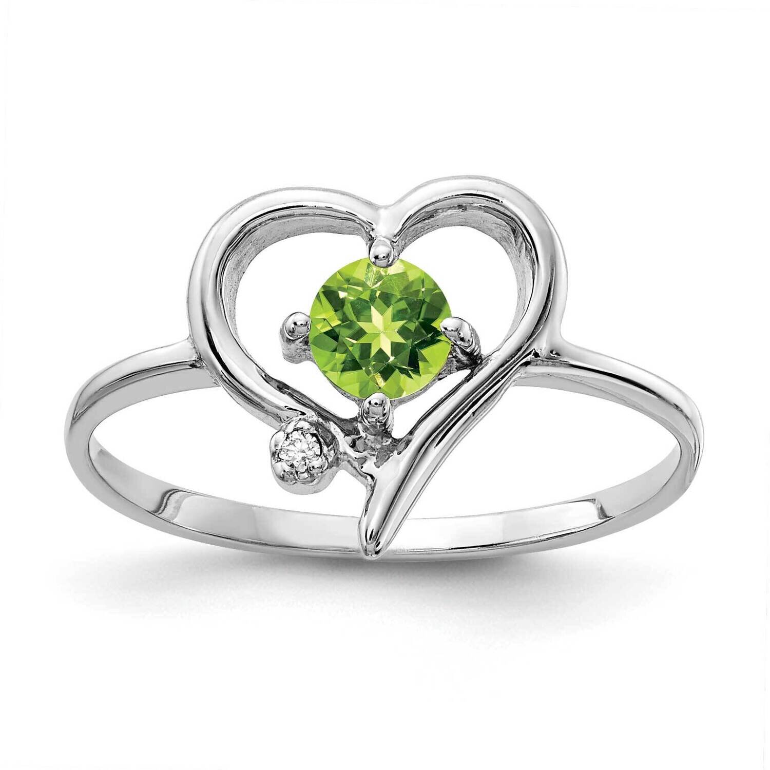 4mm Peridot Vs Diamond Ring 14k White Gold X9737PE/VS, MPN: X9737PE_AA, 883957639567