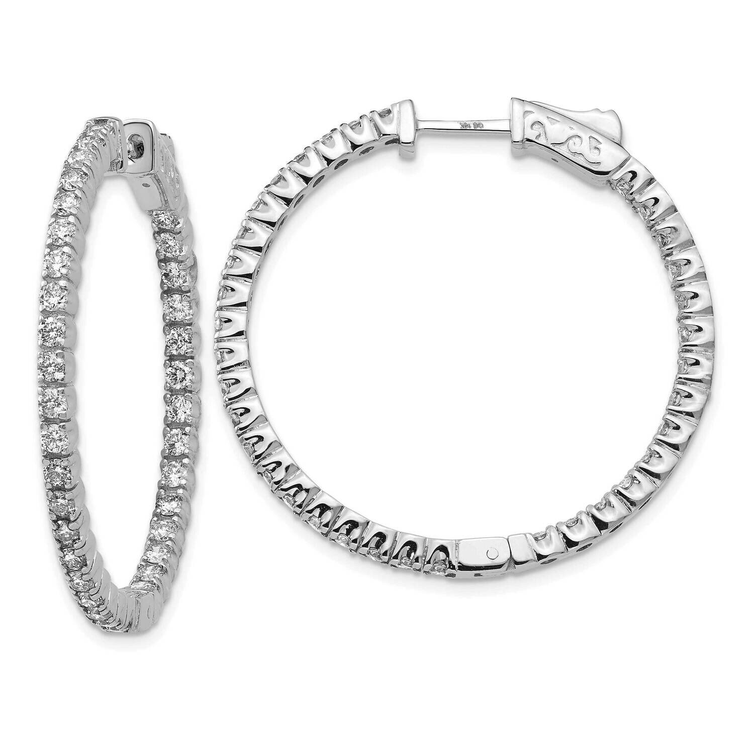 Vs/Si, D E F, Diamond Hoop with Safety Clasp 14k White Gold True Origin Lab Grown XE1989WLD, MPN: X…