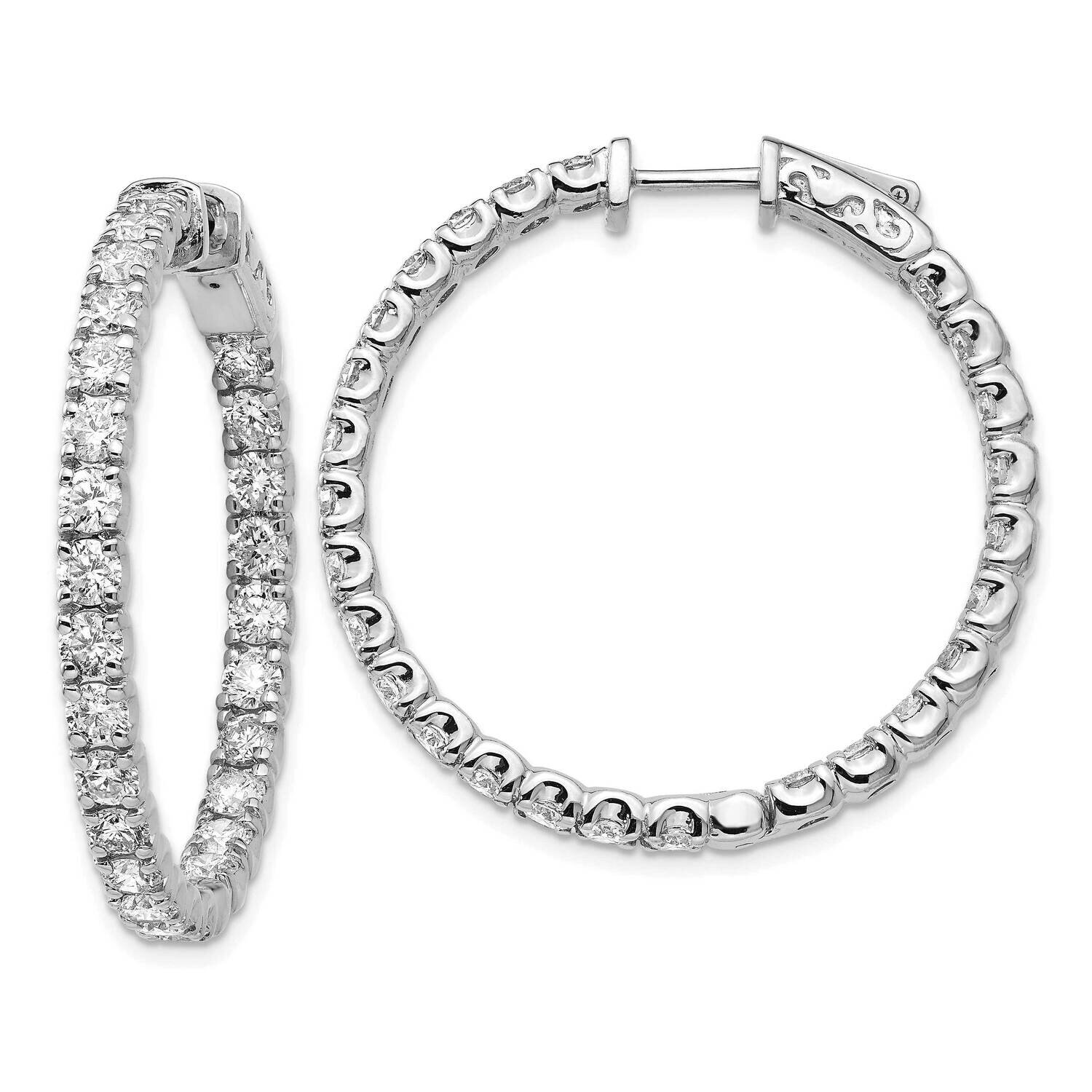 Vs/Si, D E F, Diamond Hoop with Safety Clasp 14k White Gold True Origin Lab Grown XE2017WLD, MPN: X…