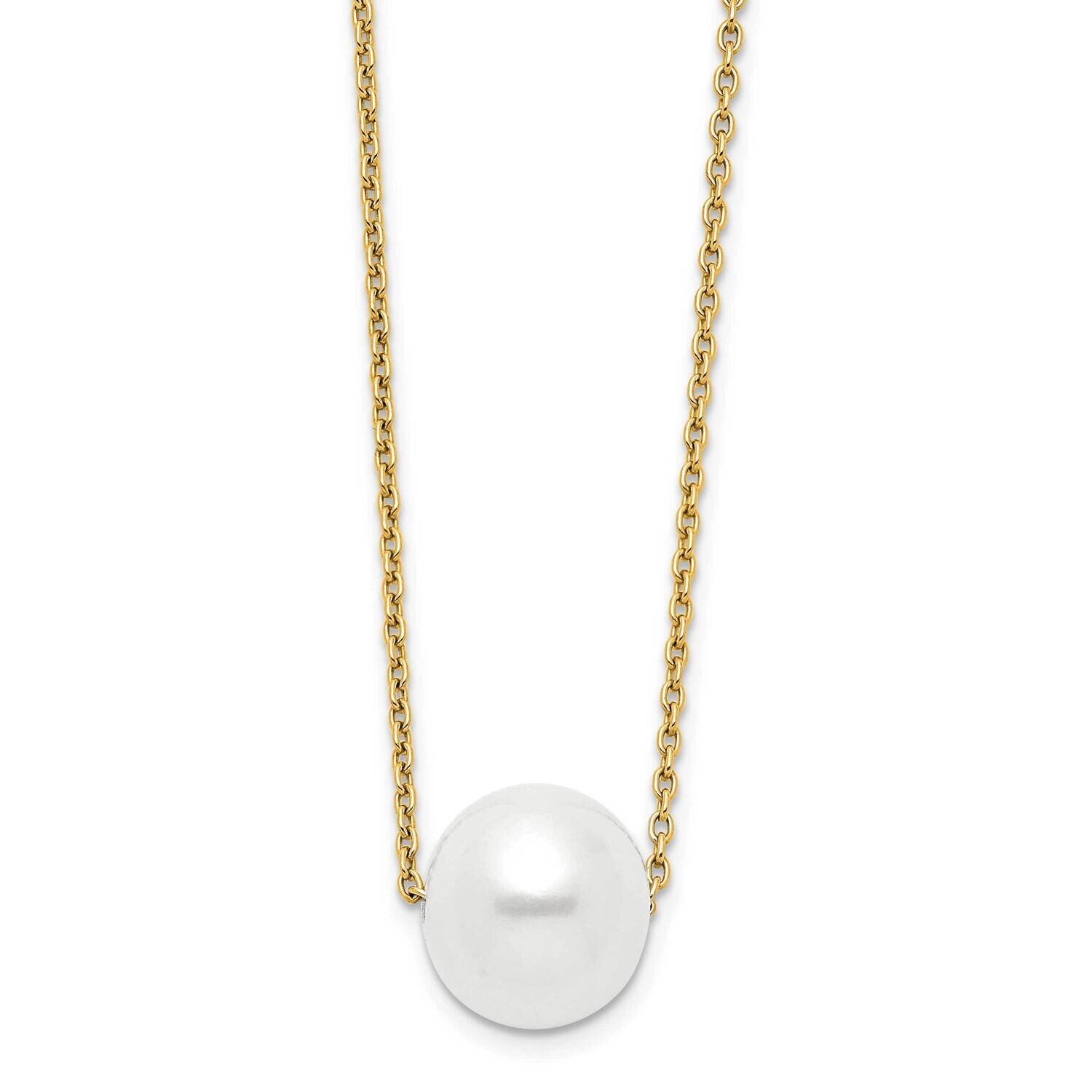 10-11mm White Round Freshwater Cultured Pearl 17 In Cable Necklace 14k Gold XF681-17, MPN: XF681-17…
