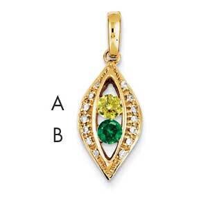 14K Family Jewelry Stone &amp; Diamond Set Pendant Genuine XMP32/2GY, MPN: XMP32_2--6, 883957141978