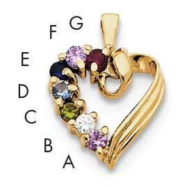 7 Synthetic Stone Family Pendant 14k Gold XMP52/7SY, MPN: XMP52_7--6, 883957142746