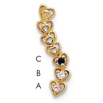 14K 3 Stone Family Pendant Genuine XMP54/3GY, MPN: XMP54_3--6, 883957417080