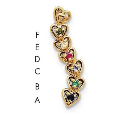 6 Synthetic Stone Family Pendant 14k Gold XMP54/6SY, MPN: XMP54_6--6, 883957143019