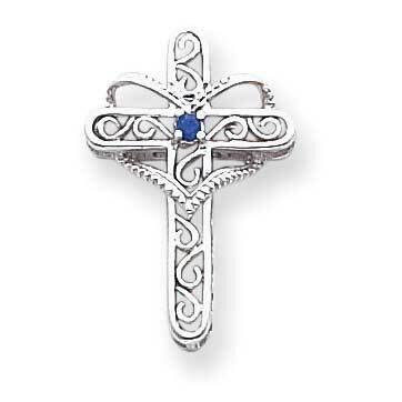 Genuine Mother&#39;S Cross Pendant 14k White Gold XMP6/1GY