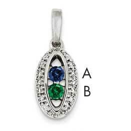 Family Jewelry Genuine Stone &amp; Diamond Set Pendant 14k White Gold XMPW47/2GY, MPN: XMPW47_2--6, 883…