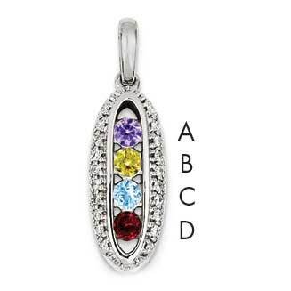 Family Jewelry Genuine Stone &amp; Diamond Set Pendant 14k White Gold XMPW47/4GY, MPN: XMPW47_4--6, 883…
