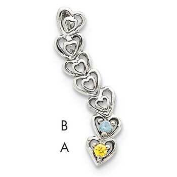 2 Synthetic Stone Family Pendant 14k White Gold XMPW54/2SY, MPN: XMPW54_2--6, 883957150949
