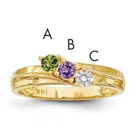 3-Stone Mothers Ring Mounting 14k Polished Gold XMR10/3-7, MPN: XMR10_3--6, 883957151267