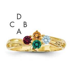 4-Stone Mothers Ring Mounting 14k Polished Gold XMR10/4-7, MPN: XMR10_4--6, 883957151304
