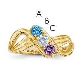 3-Stone Mothers Ring Mounting 14k Polished Gold XMR12/3-7, MPN: XMR12_3--6, 883957151588