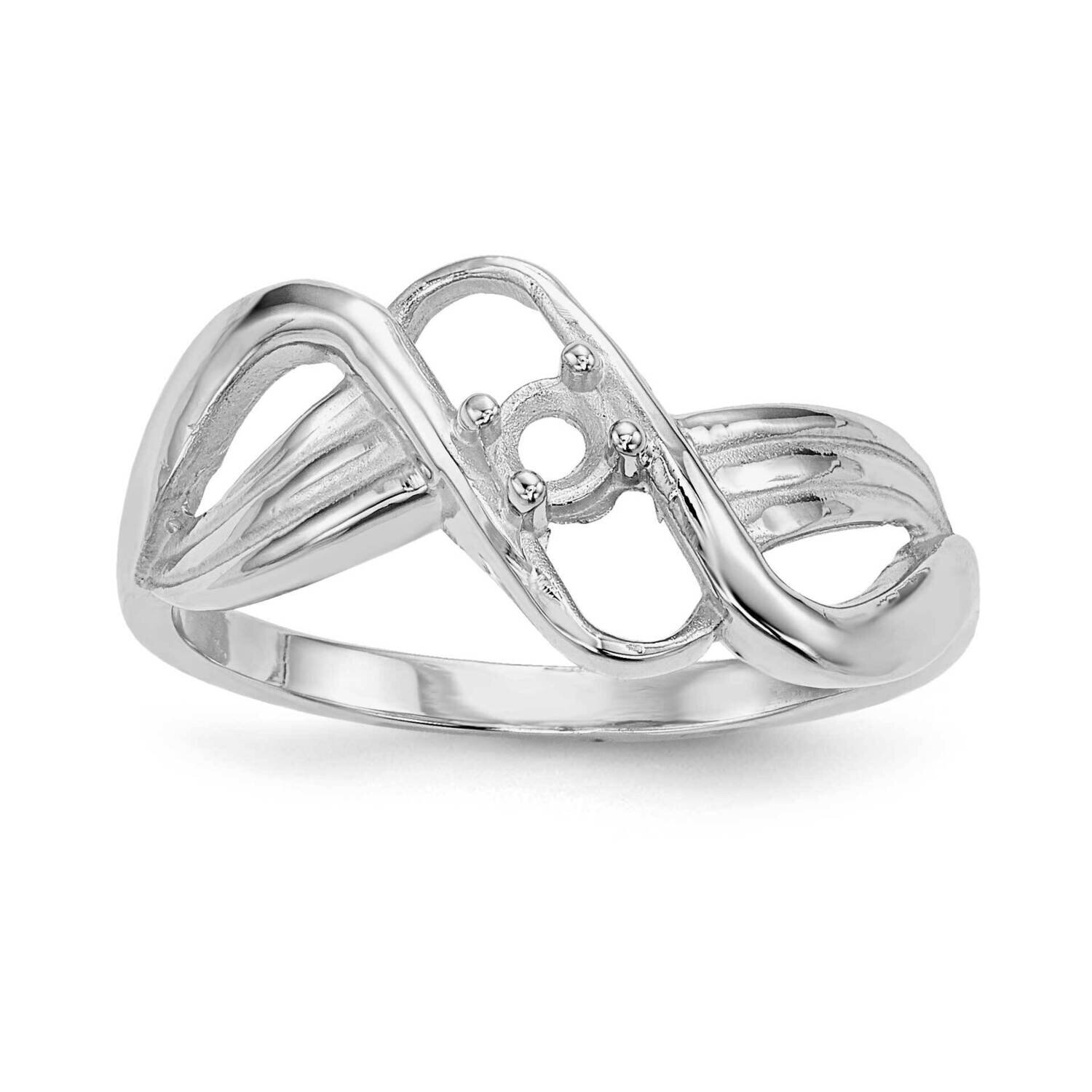Polished 1-Stone Mothers Ring Mounting 14k White Gold XMR12/1W-7, MPN: XMR12-1W, 883957379722