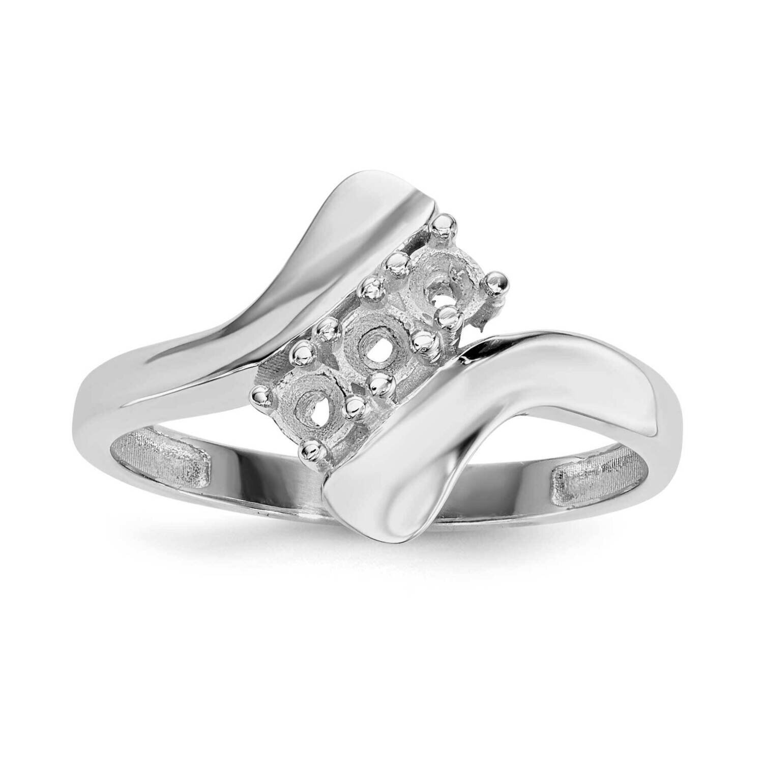 Polished 3-Stone Mothers Ring Mounting 14k White Gold XMR13/3W-7, MPN: XMR13-3W, 883957528533