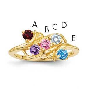 5-Stone Mothers Ring Mounting 14k Polished Gold XMR14/5-7, MPN: XMR14_5--6, 883957151984