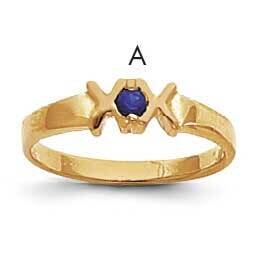 2.5mm Synthetic Family Jewelry Ring 14k Gold XMR17/1SY