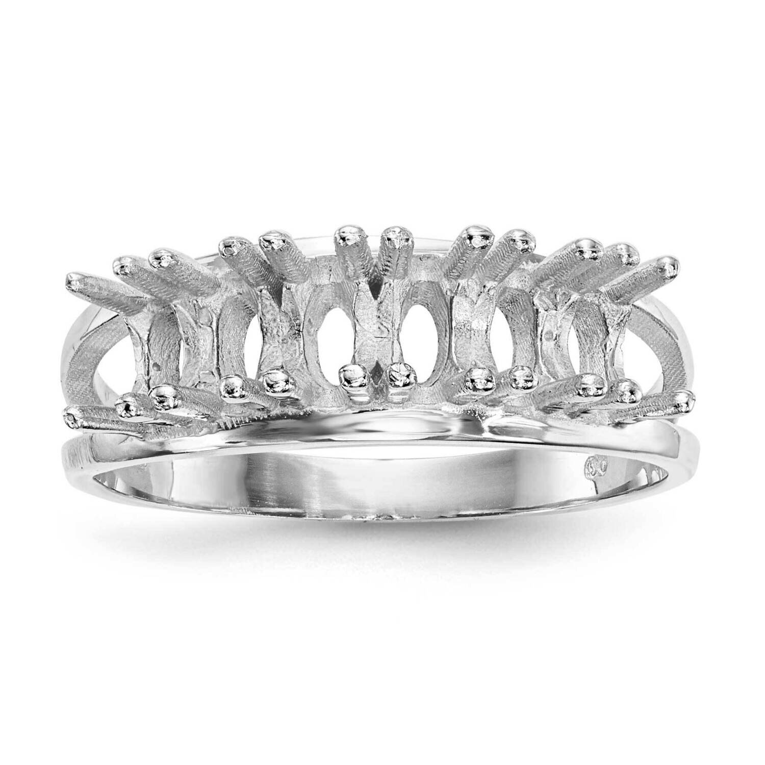Polished 6-Stone Mothers Ring Mounting 14k White Gold XMR2/6W-7, MPN: XMR2-6W, 883957380629