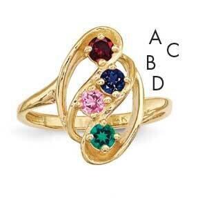 4-Stone Mothers Ring Mounting 14k Polished Gold XMR3/4-7, MPN: XMR3_4--6, 883957159966