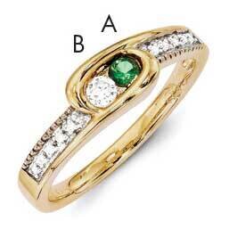 Family Jewelry Synthetic Stone &amp; Diamond Set Ring 14k Gold XMR39/2SY, MPN: XMR39_2--6, 883957380773