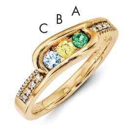Family Jewelry Synthetic Stone &amp; Diamond Set Ring 14k Gold XMR39/3SY, MPN: XMR39_3--6, 883957160528