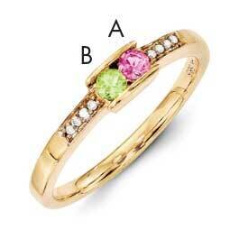 Family Jewelry Synthetic Stone &amp; Diamond Set Ring 14k Gold XMR42/2SY, MPN: XMR42_2--6, 883957160788