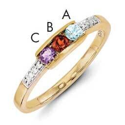 Family Jewelry Synthetic Stone &amp; Diamond Set Ring 14k Gold XMR42/3SY, MPN: XMR42_3--6, 883957160795
