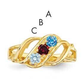 3-Stone Mothers Ring Mounting 14k Polished Gold XMR5/3-7, MPN: XMR5_3--6, 883957161198