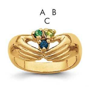 3 Synthetic Stone Family Ring 14k Gold XMR51/3SY, MPN: XMR51_3--6, 883957161365